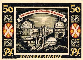 Notgeld Ahaus (Westfalen - Allemagne) - 50 pfennige - �mission du 7 juin 1921 - dos
