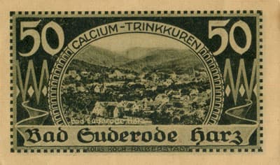 Notgeld Gustschein Bad Suderode (Sachsen-Anhalt - Allemagne) - 50 pfennige - 13&nbsp;mai&nbsp;1921 - n�&nbsp;136183 - dos
