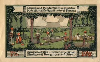 Notgeld Ballenstedt (Sachsen-Anhalt - Allemagne) - 75 pfennige - n�&nbsp;135313 - �mission du 22 ao�t 1921 - dos