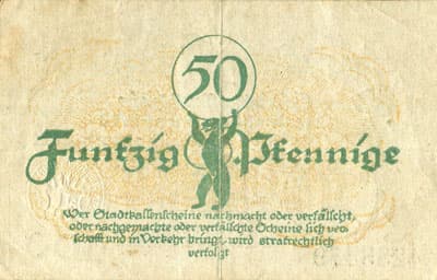 Notgeld Stadtkassenschein Berlin - Magistrat der Reichshauptstadt - s�rie E - n� 4283479 - 30 Janvier 1920 - face