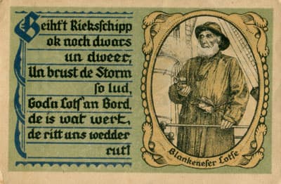 Notgeld Gustschein der Gemeinde Blankenese (Schleswig-Holstein - Allemagne) - 50 pfennige - 15&nbsp;mars&nbsp;1921 - n�&nbsp;18695 - dos