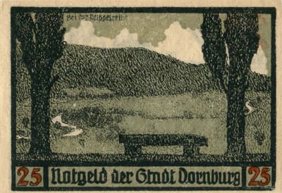 Notgeld der Stadt Dornburg (Hesse - Allemagne) - 25&nbsp;pfennige - 1&nbsp;novembre&nbsp;1921 - dos