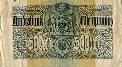 Notgeld Kriegsgeld der Stadt D�sseldorf - 500 000 mark - n� 378731 - 1 ao�t 1923 - dos
