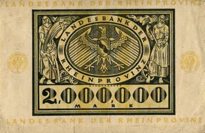 Notgeld D�sseldorf (Rheinprovinz) - 2 000 000 mark - n� 438358 - 1 septembre 1923 - dos