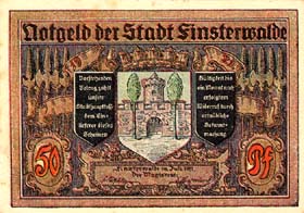Notgeld Finsterwalde ( Brandenburg - Allemagne ) - 50 pfennige - �mission de juillet 1921 - face