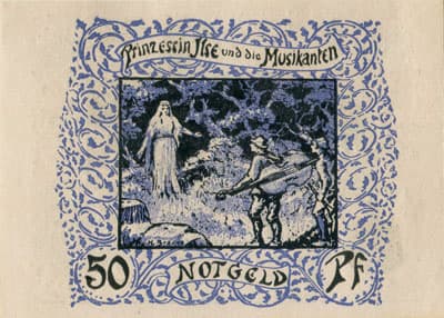 Frankenh&auml;user Notgeld (Th&uuml;ringen - Allemagne) - 50 pfennige - 15&nbsp;juin&nbsp;1921 - Prinzessin Jise und die Musikanten - dos