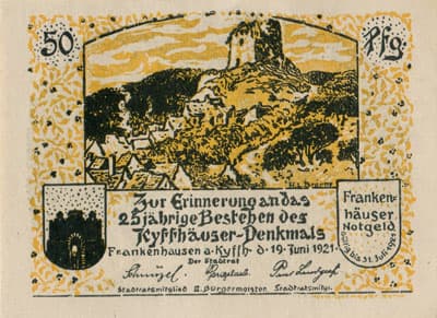 Frankenh&auml;user Notgeld (Th&uuml;ringen - Allemagne) - 50 pfennige - 15&nbsp;juin&nbsp;1921 - ...so muss ich auch noch schlafen verzaubert hundert Jahr - face