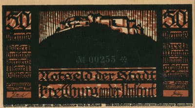 Notgeld der Stadt Freyburg an der Unstrut (Sachsen-Anhalt - Allemagne) - 50 pfennige n�&nbsp;00255 - 12&nbsp;septembre&nbsp;1921 - type 5 - face