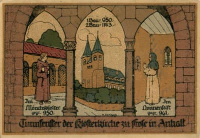 Notgeld Gemeinde Frose kreis&nbsp;Ballenstedt (Sachsen-Anhalt - Allemagne) - 50 pfennige n�&nbsp;7445 - 15&nbsp;mars&nbsp;1921 - S�rie E - Vroso 1149 - dos