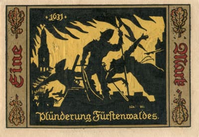 Gutschein der Stadt F�rstenwalde&nbsp;Spree (Brandenburg - Allemagne) - 1 mark n�&nbsp;7891 - 1921 - type 3 - dos