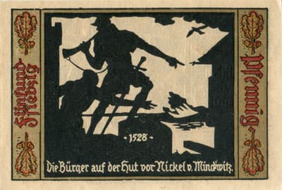 Gutschein der Stadt F�rstenwalde&nbsp;Spree (Brandenburg - Allemagne) - 75 pfennige n�&nbsp;16510 - 1921 - type 1 - dos