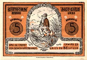 Notgeld Gifhorn ( Hannover - Allemagne ) - 5 pfennige - �mission du 1er juin 1921 - face