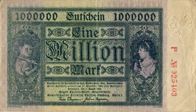 Hamborn / Gutschein August Thyssen-H�tte - 1&nbsp;000&nbsp;000&nbsp;mark - 1&nbsp;ao�t&nbsp;1923 - s�rie&nbsp;F - n�&nbsp;025403 - face