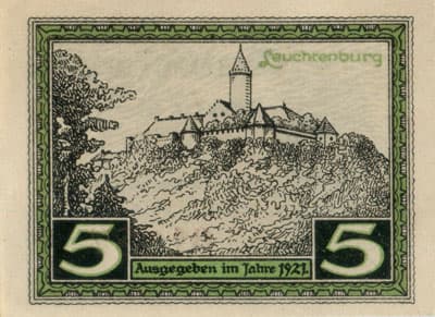 Gutschein der Stadt Kahla (Th�ringen - Allemagne) - 5 pfennige n�&nbsp;01587 - 1921 - dos