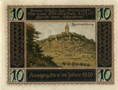 Gutschein der Stadt Kahla (Th�ringen - Allemagne) - 10 pfennige n�&nbsp;52334 - 1920 - dos