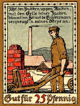 Notgeld Lage ( Lippe - Allemagne ) - 25 pfennige - �mission de 1921 - face