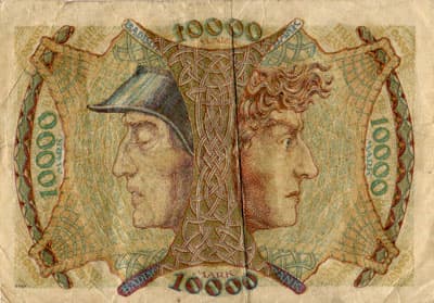 Notgeld Mannheim (Baden-W�rttemberg - Allemagne) - 10&nbsp;000&nbsp;mark - 1&nbsp;avril&nbsp;1923 - s�rie&nbsp;H - n�&nbsp;030581 - dos