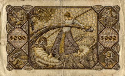 Notgeld Mannheim (Baden-W�rttemberg - Allemagne) - 5&nbsp;000&nbsp;mark - 1&nbsp;d�cembre&nbsp;1922 - n�&nbsp;760986 - dos