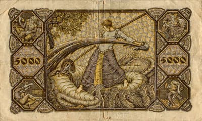 Notgeld Mannheim (Baden-W�rttemberg - Allemagne) - 5&nbsp;000&nbsp;mark - 1&nbsp;d�cembre&nbsp;1922 - s�rie&nbsp;A - n�&nbsp;115520 - dos