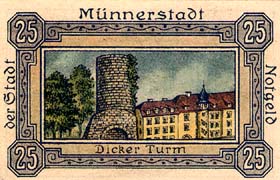 Notgeld M�nnerstadt (Bayern - Allemagne) - 25 pfennige - �mission du 24 d�cembre 1920 - face