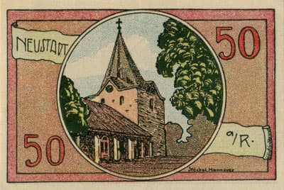 Notgeld Neustadt am R�benberge (Niedersachsen - Allemagne) - 50 pfennige - 20&nbsp;ao�t&nbsp;1921 - dos