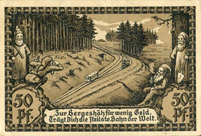 Notgeld Oberwei&szlig;bach Cursdorf Deesbach und Lichtenhain (Th�ringen - Allemagne) - Gutschein 50 pfennige n� 121593 - 1er juillet 1921 - face