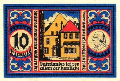 Notgeld Osnabr�ck (Niedersachsen - Allemagne) - 10 pfennige - �mission de juillet 1921 - face