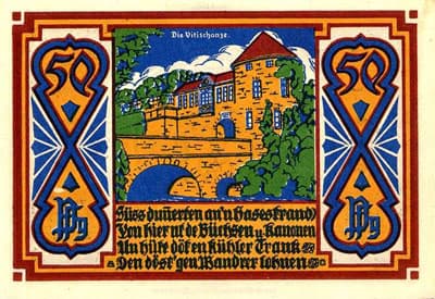 Notgeld Osnabr�ck (Niedersachsen - Allemagne) - 50 pfennige type 1 - �mission de juillet 1921 - face