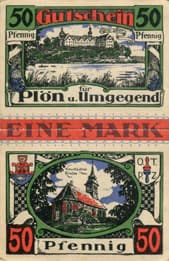 Notgeld Gutschein f�r Pl�n und&nbsp;Umgegend (Schleswig-Holstein - Allemagne) - Eine mark (2&nbsp;x&nbsp;50&nbsp;pf.) n�&nbsp;2995 - valable jusqu'au 30&nbsp;septembre&nbsp;1921 - dos