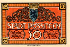 Notgeld P�ssneck (Sachsen-Meiningen - Allemagne) - 50 pfennige - face