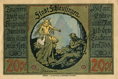 Notgeld Schleusingen (Th�ringen) - Allemagne) - 20 pfennig (1921) - dos