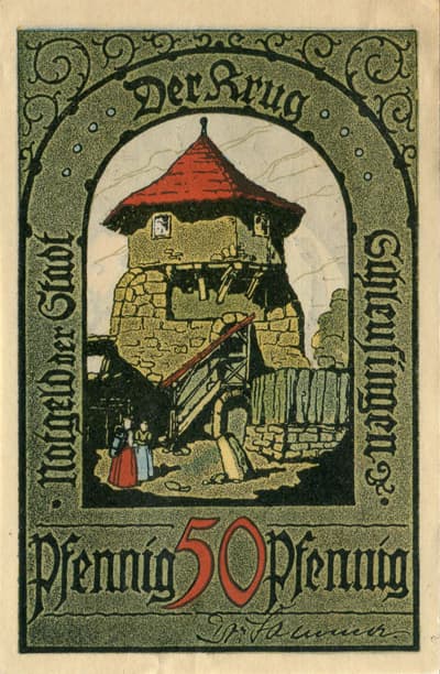 Notgeld Schleusingen (Th�ringen) - Allemagne) - 50 pfennig (1921) - type 1 - face