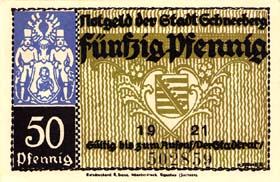 Notgeld Schneeberg (Bayern - Allemagne) - 50 pfennige - �mission de 1921 - type 1 - dos