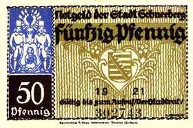 Notgeld Schneeberg (Bayern - Allemagne) - 50 pfennige - �mission de 1921 - type 2 - dos