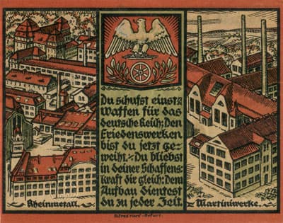 Notgeld der Stadt S�mmerda (Th�ringen - Allemagne) - 1 mark - 1&nbsp;ao�t&nbsp;1921 - Type 1 - dos