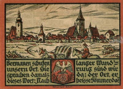 Notgeld der Stadt S�mmerda (Th�ringen - Allemagne) - 25 pfennig - 1&nbsp;ao�t&nbsp;1921 - Type 1 - dos