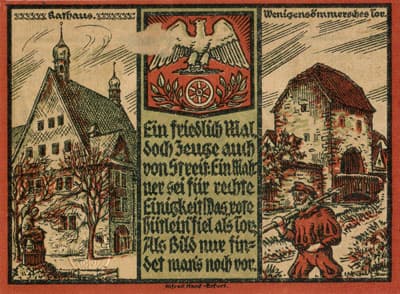 Notgeld der Stadt S�mmerda (Th�ringen - Allemagne) - 50 pfennig - 1&nbsp;ao�t&nbsp;1921 - Type 2 - dos