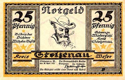 Notgeld Stolzenau Weser (Hannover - Allemagne) - 25 pfennig - 30 avril 1921 - face