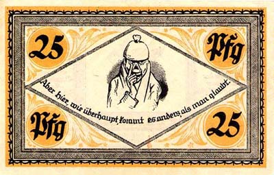 Notgeld Stolzenau Weser (Hannover - Allemagne) - 25 pfennig - 30 avril 1921 - dos