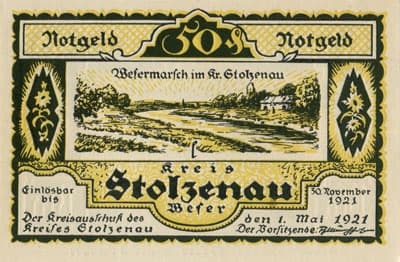 Notgeld Stolzenau Weser (Hannover - Allemagne) - 50 pfennig - 1&nbsp;mai&nbsp;1921 - Type 1 - face