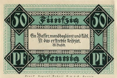 Notgeld Stolzenau Weser (Hannover - Allemagne) - 50 pfennig - 1&nbsp;mai&nbsp;1921 - Type 3 - dos