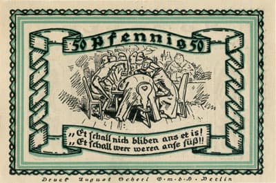 Notgeld Stolzenau Weser (Hannover - Allemagne) - 50 pfennig - 1&nbsp;mai&nbsp;1921 - Type 4 - dos
