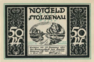 Notgeld Stolzenau Weser (Hannover - Allemagne) - 50 pfennig - 1&nbsp;mai&nbsp;1921 - Type 5 - face