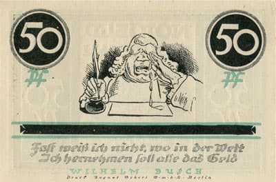 Notgeld Stolzenau Weser (Hannover - Allemagne) - 50 pfennig - 1&nbsp;mai&nbsp;1921 - Type 5 - dos