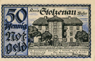 Notgeld Stolzenau Weser (Hannover - Allemagne) - 50 pfennig - 30 avril 1921 - Type 2 - face