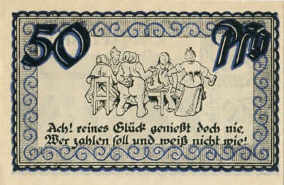 Notgeld Stolzenau Weser (Hannover - Allemagne) - 50 pfennig - 30 avril 1921 - Type 2 - dos