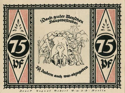 Notgeld Stolzenau Weser (Hannover - Allemagne) - 75 pfennig - 1&nbsp;mai&nbsp;1921 - Type 2 - dos