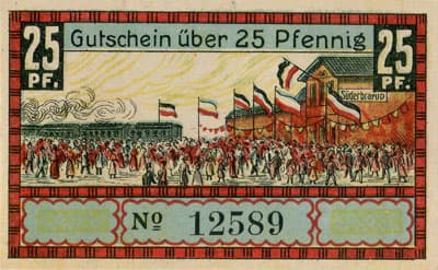 Gutschein der Gemeinde S�derbrarup (Schleswig-Holstein - Allemagne) - 25&nbsp;pfennig - (1921) - n�&nbsp;12589 - Type 1 - face