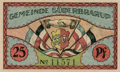 Gutschein der Gemeinde S�derbrarup (Schleswig-Holstein - Allemagne) - 25&nbsp;pfennig - (1921) - n�&nbsp;11571 - Type 2 - face