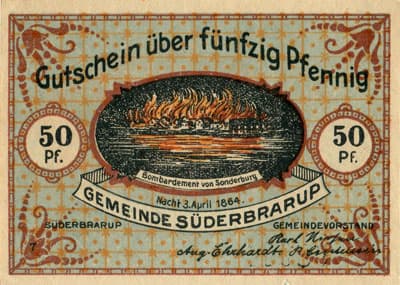 Gutschein der Gemeinde S�derbrarup (Schleswig-Holstein - Allemagne) - 50&nbsp;pfennig - (1921) - n�&nbsp;08064 - Type 7 - dos